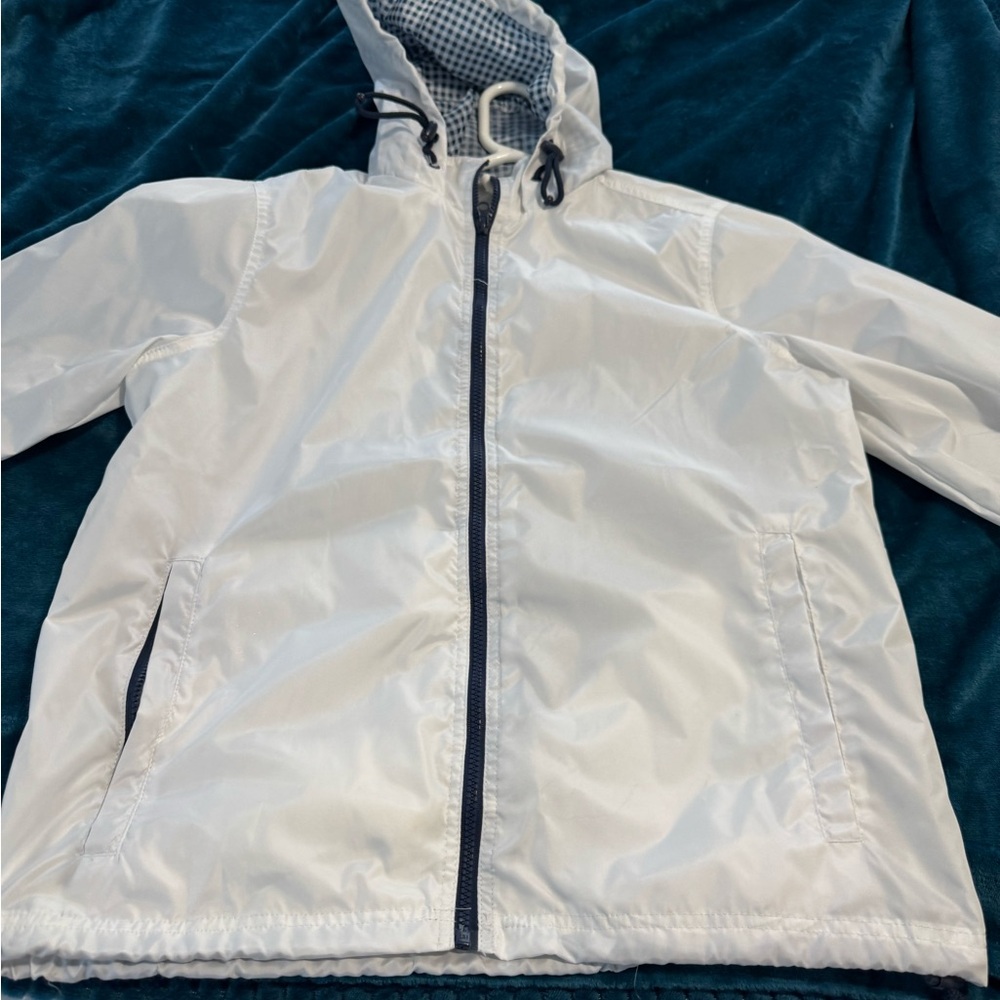 Women’s White Hooded Rain Jacket